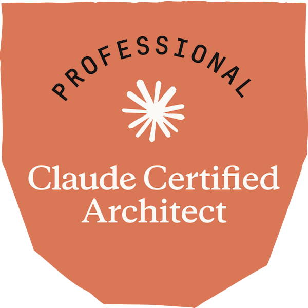 Badge Claude Certified Architect: Professional, certificação Anthropic de Bruno Bracaioli